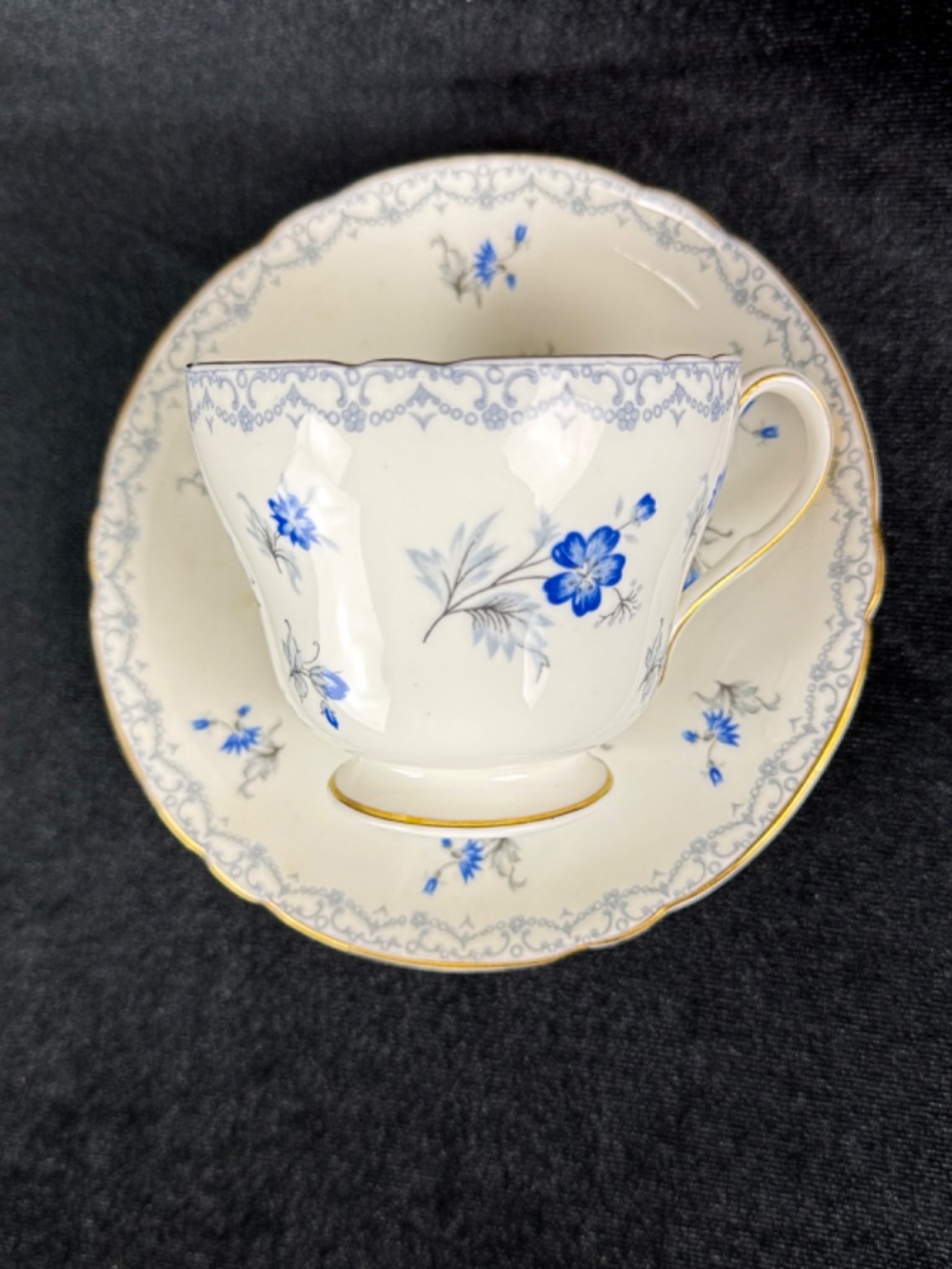 Vintage Shelley England Bone China Teacup Saucer Charm Richmond Gift